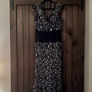 Tadashi Shoji Navy Lace Gown